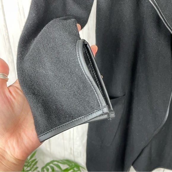 Zero Degrees Celsius black with faux leather trim asymmetrical cardigan - Picture 8 of 9